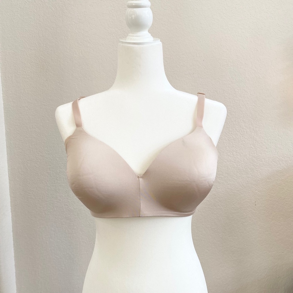 Wacoal Beige Seamless T-Shirt Bra Wireless Full Figure Size 34DD